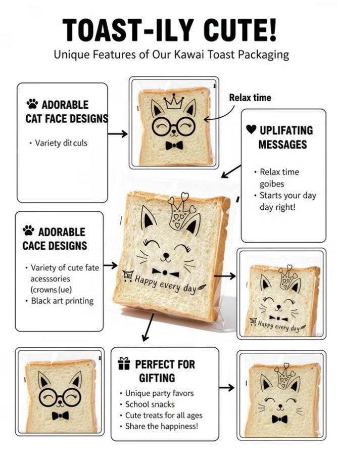 100PCS Bread Packaging Bags, Wedding Candy Bags, Toasted Bread Bags, Biscuit Bags, Dessert Bags, Storage Bags, Transparent Food Packaging for Baking, Storage, and Small Business Use (18×15cm) - Image 2